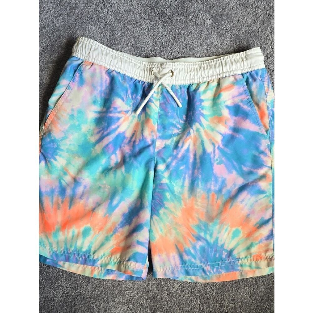 Kids Boys Size XL 14 Tie-Dye Swim Trunks Elastic Waist Shorts - Multicolor